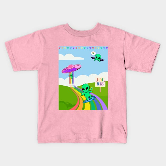 Love Wins Kids T-Shirt by T.A.D